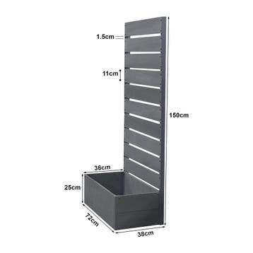 Plantenbak met tuinscherm Heerde HKC 150x72x38 cm grijs [en., Verzenden, Nieuw