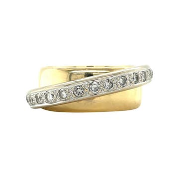 Gouden ring met diamant 18 karaat, Verzenden, Zo goed als nieuw, Goud
