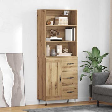 vidaXL buffetkast 2 st Artisan Eiken 69,5 x 34 x 180 cm, Minder dan 50 cm, Verzenden, Nieuw, Minder dan 100 cm
