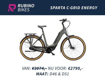 SPARTA C-GRID ENERGY (D46/51) - €275,- KORTING - 500WH BOSCH, Ophalen, Sparta, Nieuw, 51 tot 55 cm
