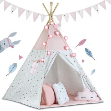 Kinder Tipi Tent Roze | Katoen 175g/m2 | Laatste Stuks!, Ophalen of Verzenden, Nieuw, Hout