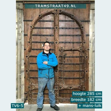 Kasteelpoort, antieke deuren, openslaande deur, poortdeur, Gebruikt, Binnendeur, Ophalen of Verzenden, Hout