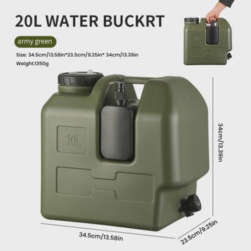 20L Draagbare Watercontainer met Kraan - Ideaal voor Camping, Verzenden, Nieuw