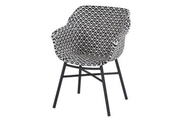Hartman Delphine dining tuinstoel - Zwart/Wit, Verzenden, Nieuw, Overige materialen