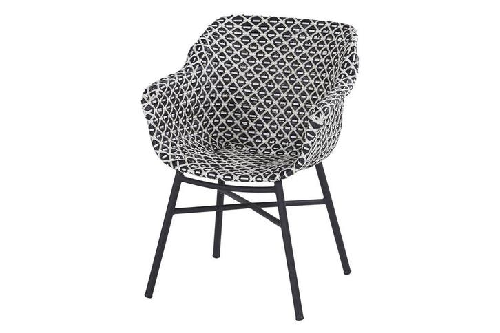 Hartman Delphine dining tuinstoel - Zwart/Wit, Tuin en Terras, Tuinstoelen, Nieuw, Overige materialen, Verzenden