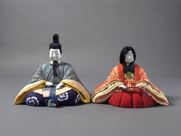 Exquisite Pair of Japanese Kimekomi Hina Dolls by Mataro -