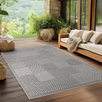Sisal Vloerkleed | Ibiza | Blokken | Grijs | 120x170 cm, Huis en Inrichting, Stoffering | Tapijten en Kleden, Verzenden, Nieuw