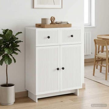 vidaXL Dressoir Wit 66 x 34,5 x 90 cm Bewerkt hout, Verzenden, Nieuw, Overige houtsoorten, Minder dan 50 cm