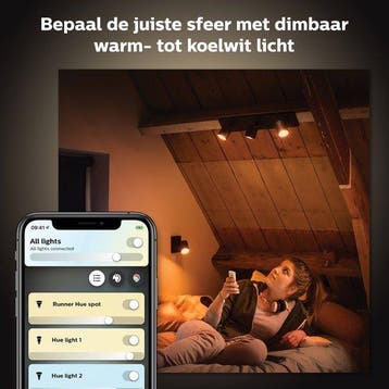 Philips Hue Runner - spot - zwart - GU10 fitting - 1, Ophalen of Verzenden, Zo goed als nieuw