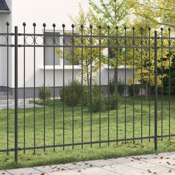 vidaXL Ringhek TILBURG 200 x 200 cm Gepoedercoat staal Zwart, Tuin en Terras, Verzenden, Nieuw, IJzer