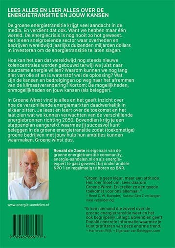 Groene winst 9789462666177 Ronald de Zoete, Boeken, Verzenden, Zo goed als nieuw, Ronald de Zoete