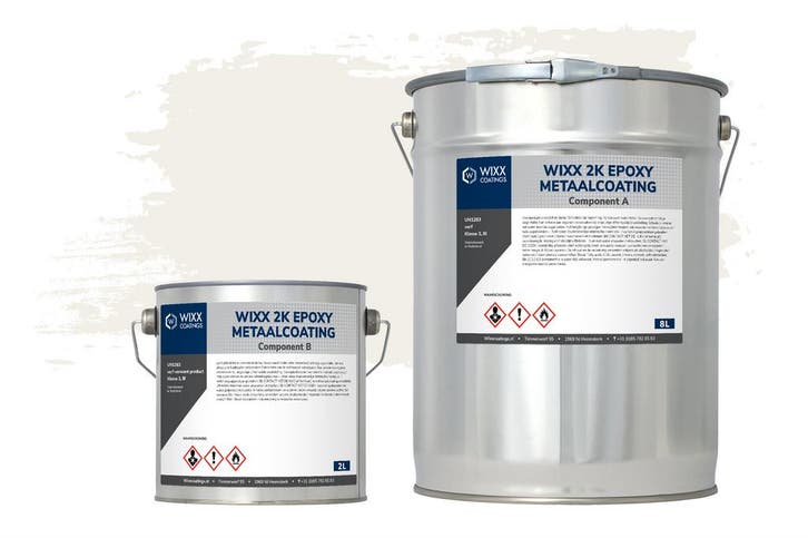 Wixx 2K Epoxy Metaalcoating RAL 9010 | Zuiver Wit 10L, Doe-het-zelf en Verbouw, Verf, Beits en Lak, Verf, Wit, Nieuw, 5 tot 10 liter