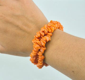 Koraal - Zilver, Verguld - Armband - CORALLO MEDITERRANEO, Nieuw