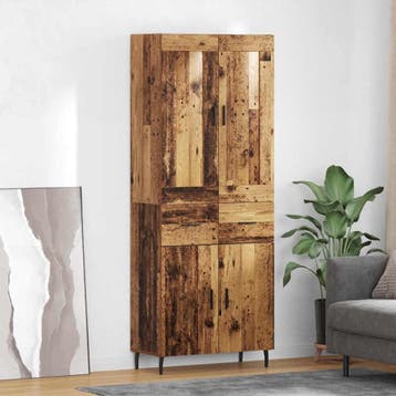 vidaXL buffetkast 2 st Oudhout 69,5 x 34 x 180 cm Bewerkt, Minder dan 50 cm, Verzenden, Nieuw, Minder dan 100 cm