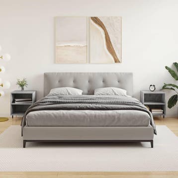 vidaXL Nachtkastjes 2 st 40x30x50 cm bewerkt hout betongrijs, Minder dan 45 cm, Verzenden, Nieuw, Minder dan 55 cm