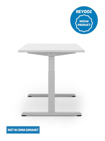 Laag-hoog bureau Premium - zilvergrijs - blad naar keu..., Nieuw in verpakking