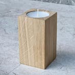 HOCHO Eikenhouten Waxinelichthouder – 50x50x90 mm – Tijd, Ophalen of Verzenden, Nieuw