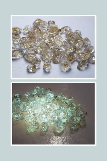 Geen reserveprijs Florescent Petroleum Quartz Kristalen- 45