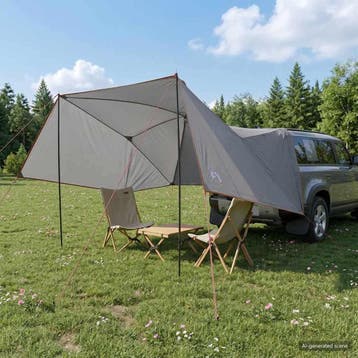 vidaXL Autotent 308 x 215 x 220 cm Grijs en Oranje Polyester, Verzenden, Nieuw, Tot en met 2