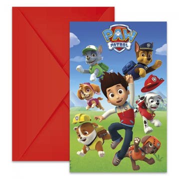 Uitnodigingen Paw Patrol (6st), Hobby en Vrije tijd, Feestartikelen, Ophalen of Verzenden, Nieuw