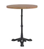 Teakhouten terras bistrotafel rond 60cm met gietijzeren voet, Zakelijke goederen, Horeca | Meubilair en Inrichting, Ophalen of Verzenden