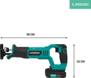 2dekans | VONROC Accu Reciprozaag 20V - Incl. 3 Zaagbladen -, Doe-het-zelf en Verbouw, Gereedschap | Zaagmachines, Ophalen of Verzenden