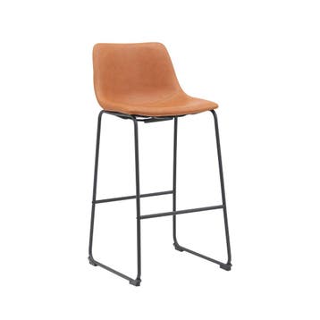 Barkruk Risto | Cognac | Kunstleder | Hoog LABEL51, Verzenden, Nieuw in verpakking