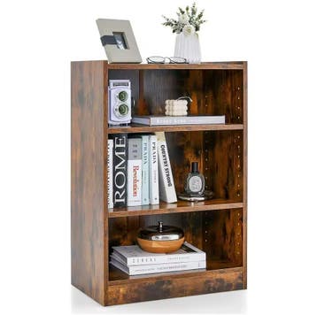 Boekenkast in Vintage Bruin – 3-Laags – Verstelbare Planken, Huis en Inrichting, Kasten | Boekenkasten, Verzenden, Nieuw, 50 tot 100 cm