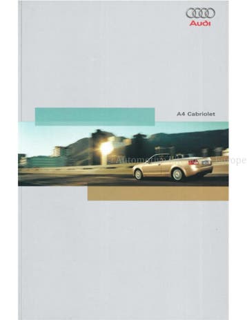 2004 AUDI A4 CABRIOLET BROCHURE DUITS, Boeken, Nieuw, Audi, Author