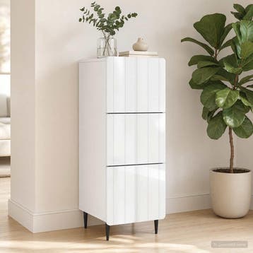 vidaXL Ladenkast 33 x 34,5 x 92 cm Bewerkt hout Hoogglans, Verzenden, Nieuw