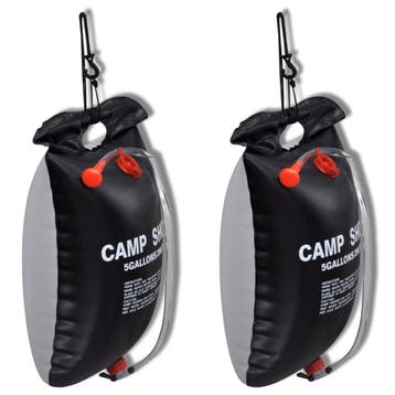 vidaXL Campingdouches 2 st solar 20 L, Caravans en Kamperen, Kampeeraccessoires, Verzenden, Nieuw