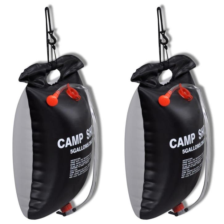 vidaXL Campingdouches 2 st solar 20 L, Caravans en Kamperen, Kampeeraccessoires, Nieuw, Verzenden