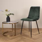 Eetkamerstoel  Velvet Groen - Armstoel Groen  - Stoel, Huis en Inrichting, Stoelen, Ophalen of Verzenden, Nieuw