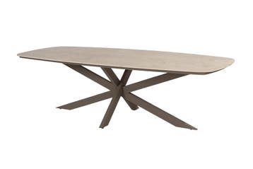 4 Seasons Nevada low dining ovale tuintafel 250x105 cm. -, Tuin en Terras, Tuintafels, Verzenden, Nieuw, Rond, Rvs