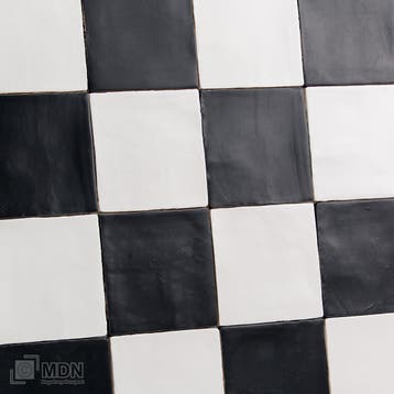 Handvormtegels 13x13 Mat wit en Mat zwart geblokt dambord, Doe-het-zelf en Verbouw, Tegels, Verzenden, Nieuw