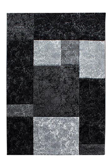 Modern Vloerkleed | Hawaii | Tegels | Zwart | 280x370 cm, Verzenden, Nieuw