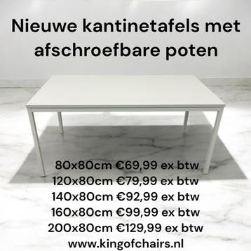Kantinetafel | Meerdere maten | Afneembare poten | NIEUW, Overige plaatsen, Ophalen, Nieuw in verpakking, Tafel