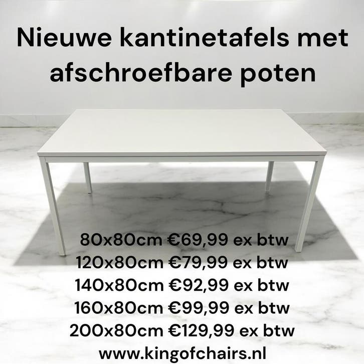 Kantinetafel | Meerdere maten | Afneembare poten | NIEUW, Zakelijke goederen, Kantoor en Winkelinrichting | Kantoormeubilair en Inrichting