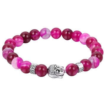 Fako Bijoux - Buddha Armband - Deluxe - Fuchsia, Verzenden, Nieuw