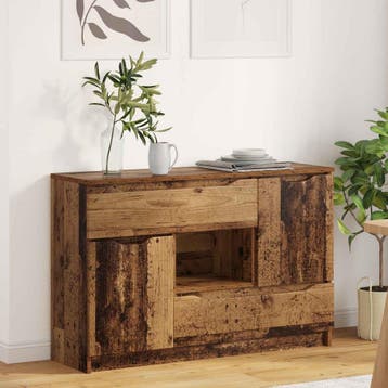 vidaXL Dressoir met lade Oud Hout 100 x 30 x 65,6 Bewerkt, Verzenden, Nieuw, Overige houtsoorten, Minder dan 50 cm