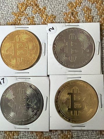 Wereld. Medal Bitcoin - vergoldet, versilbert - 4 x 16g