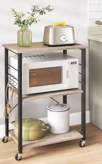 Keukentrolley 3 Lagen met Wielen en Haken – 60 cm Breed, Verzenden, Nieuw