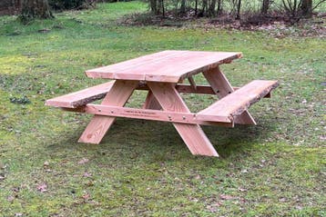 Rockwood® Picknicktafel Douglas Boomstamrand 5cm dik 1.80m, Tuin en Terras, Picknicktafels, Ophalen of Verzenden, Nieuw, Rechthoekig