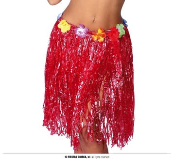 Hawaii Rokje Rood Met Bloemen 50 cm, Ophalen of Verzenden, Nieuw