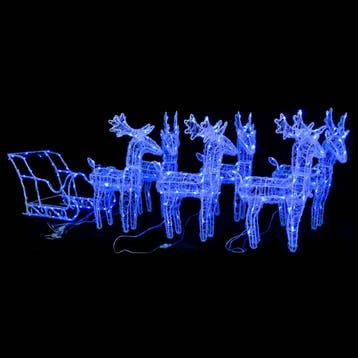 vidaXL Kerstversiering rendieren en slee 320 LEDs acryl, Diversen, Verzenden, Nieuw