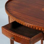 Mahonie Louis Seize stijl theetafel ca 1910 eeuw ingelegd me, Ophalen of Verzenden