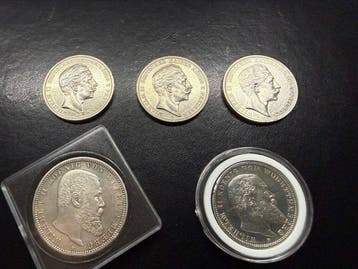 Duitsland, keizerrijk Wilhelm II. Nice collection of silver