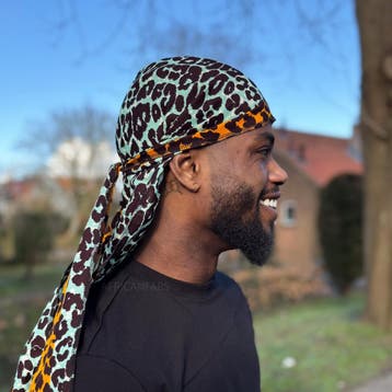 Durag / Du-rag / Do-rag / Bandana - Unisex - Oranje Leopard, Ophalen of Verzenden, Nieuw