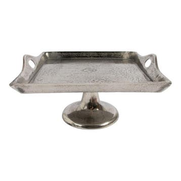 Dienblad op voet zilver h20 34,5x34,5, Huis en Inrichting, Verzenden, Nieuw