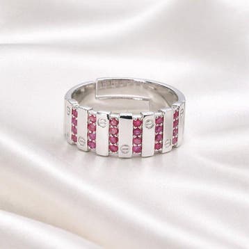 Zonder minimumprijs - Ring Verguld Robijn - Diamant - 18k, Nieuw